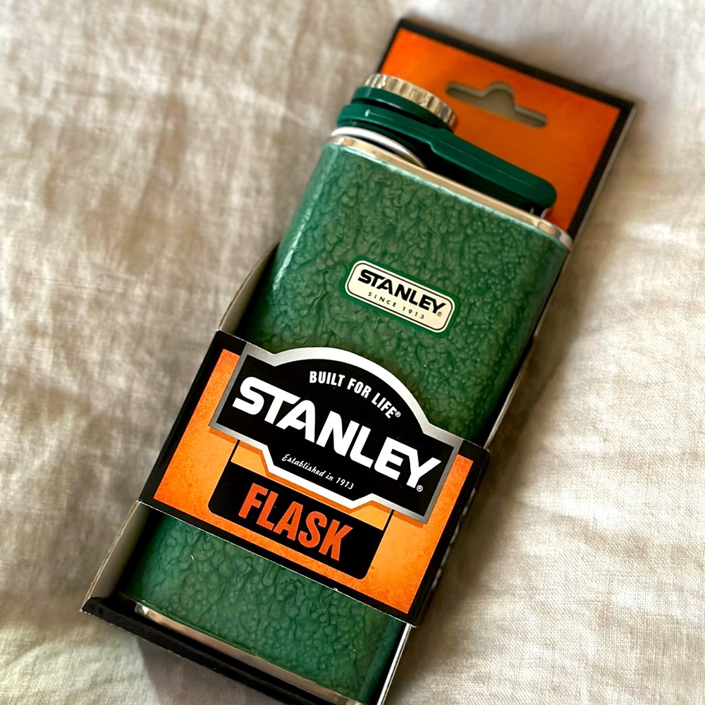 💚 NWT STANLEY CLASSIC WIDE-MOUTH POCKET FLASK MOTTLED ENAMEL GREEN